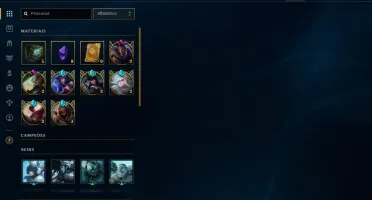CONTA PLATINA 2 COM 230 SKINS E RARAS + GEMAS-TODOS OS CHAMP