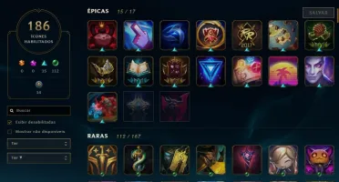 Conta League of Legends com MMR alto e 125 skins