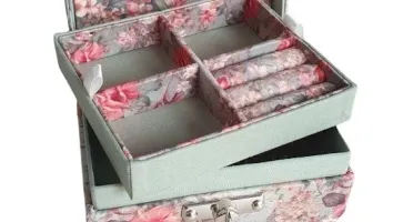 Mini Porta-Joias Floral para Viagem