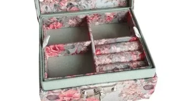 Mini Porta-Joias Floral para Viagem