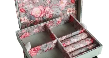 Mini Porta-Joias Floral para Viagem
