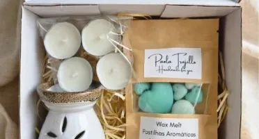 Kit Wax Melt Chá de Cidreira com Queimador de Cerâmica