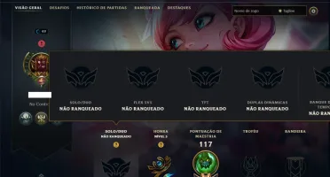 Unranked com 35 Champs e 9 Skins