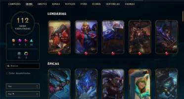 Conta ouro 2 com 150 champs e 112 skins