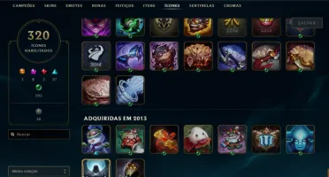 Conta de 2013 Diamante 1 com icone super raro 274 skins