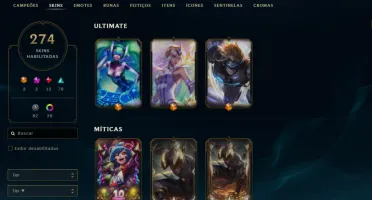 Conta de 2013 Diamante 1 com icone super raro 274 skins