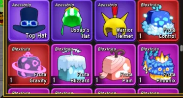 Conta de Blox Fruits level 2550 com TTK e fruta mítica.