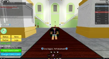 Conta de Blox Fruits level 2550 com TTK e fruta mítica.