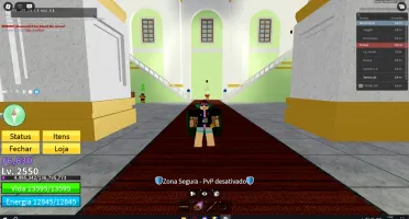 Conta de Blox Fruits level 2550 com TTK e fruta mítica.