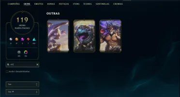 Platina com TODOS os champs e 119 Skins ( MID / TOP )