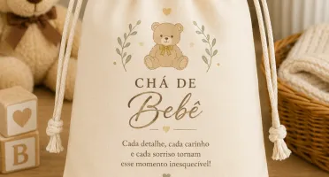 Saquinho de Algodão Cru Personalizado 20x25 cm