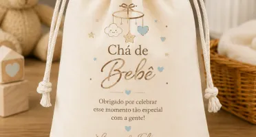 Saquinho de Algodão Cru Personalizado 20x25 cm