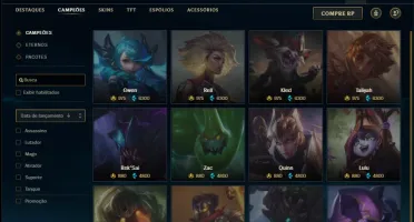 Conta ouro 4 com 150 Champs e 94 Skins (1 Prestigio do Zed)
