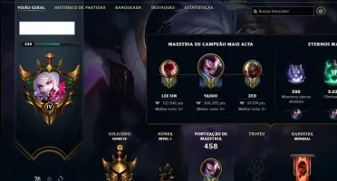 Conta ouro 4 com 150 Champs e 94 Skins (1 Prestigio do Zed)