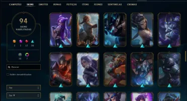 Conta ouro 4 com 150 Champs e 94 Skins (1 Prestigio do Zed)