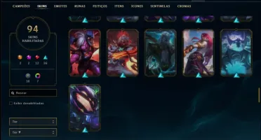 Conta ouro 4 com 150 Champs e 94 Skins (1 Prestigio do Zed)