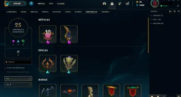 Conta lol 2013 292 skins Plat II
