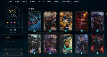 Esmeralda 2 com TODOS os champs e 216 Skins (Nivel 598)
