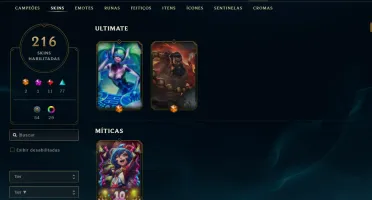 Esmeralda 2 com TODOS os champs e 216 Skins (Nivel 598)