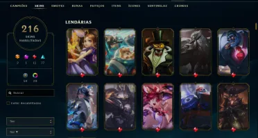 Esmeralda 2 com TODOS os champs e 216 Skins (Nivel 598)