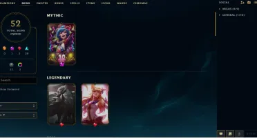Conta lol 52 skin quase todos os champs MMR Platina