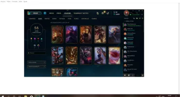 Ouro 3 todos os campeoes 56 skins barato