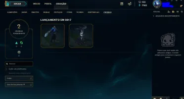 Conta lol unranked  lvl 89