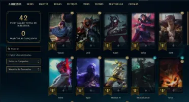 Conta prata 4 com 4 skins e 35 champs + 100 RP