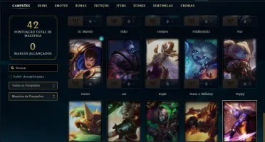 Conta prata 4 com 4 skins e 35 champs + 100 RP