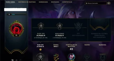 Conta prata 4 com 4 skins e 35 champs + 100 RP