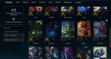 Conta prata 4 com 4 skins e 35 champs + 100 RP