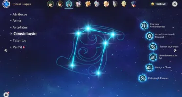AR53 com Xiao + Zhongli c1 + Ganyu + Qiqi + Jean + 4 Armas 5