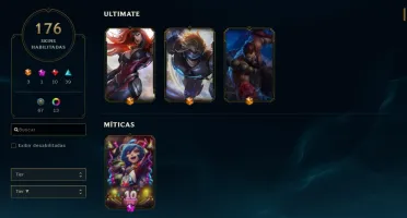 CONTA LOL, GOLD 4, 174 SKINS, TODOS OS CAMPEÕES