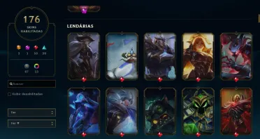 CONTA LOL, GOLD 4, 174 SKINS, TODOS OS CAMPEÕES