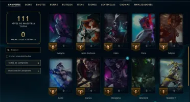 Prata 1 com 30 Champs e 9 Skins