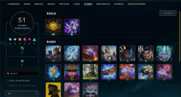 Prata 1 com 30 Champs e 9 Skins