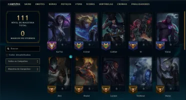 Prata 1 com 30 Champs e 9 Skins