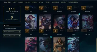 Prata 1 com 30 Champs e 9 Skins