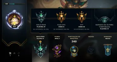 Conta League Of Legends Platina, 103 Skins e 55 frag skin