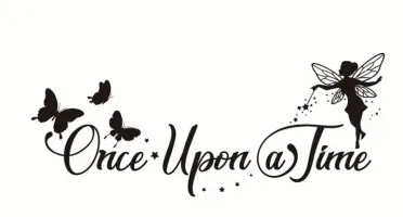 Kit Frase Once Upon a Time com Fada e Borboletas em MDF