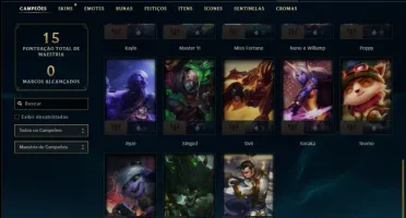 Conta ouro 4 com 2 skins e 28 champs