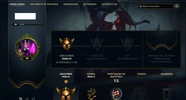 Conta ouro 4 com 2 skins e 28 champs