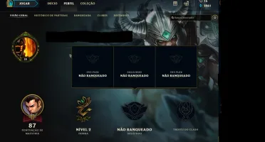 Conta unranked BARATA COM 3 SKINS