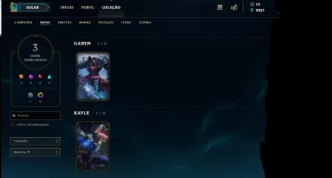 Conta unranked BARATA COM 3 SKINS