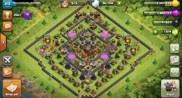 COC, cv 10 5 construtores + 1450 gemas