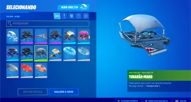 Conta Fortnite com Ceifador e Asa-Delta Tubarão