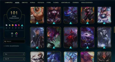 Platina 4 com TODOS os Champs e 101 Skins +6 Prestigios