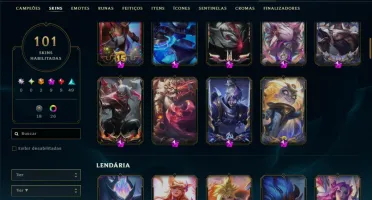 Platina 4 com TODOS os Champs e 101 Skins +6 Prestigios