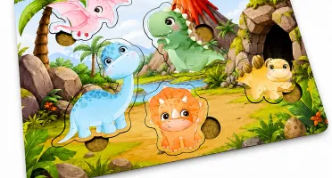 Jogo de Encaixe Dinossauros Baby Personalizado