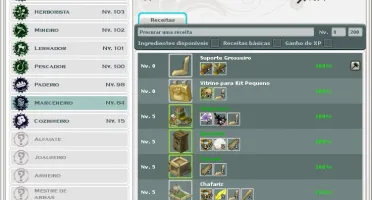 Conta lvl 190 e todas as profissões de colheita lvl 100